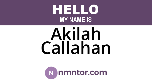 Akilah Callahan