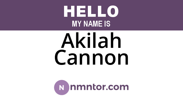 Akilah Cannon