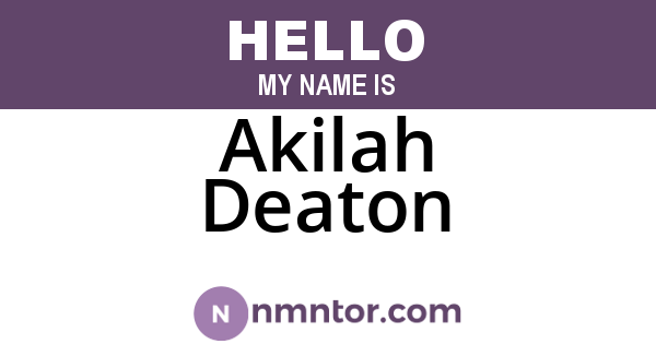 Akilah Deaton