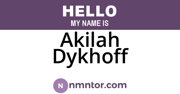 Akilah Dykhoff
