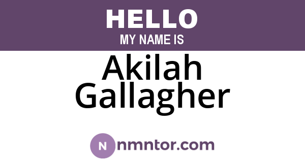 Akilah Gallagher