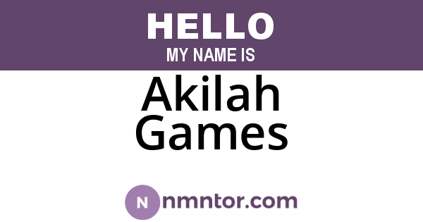 Akilah Games