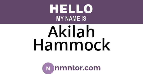 Akilah Hammock