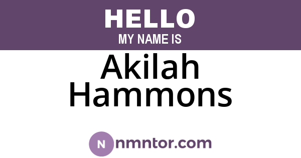Akilah Hammons