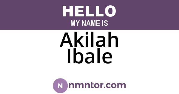 Akilah Ibale
