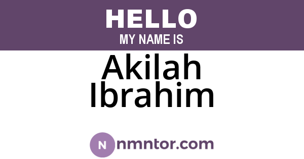 Akilah Ibrahim