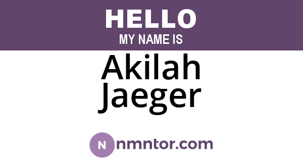 Akilah Jaeger