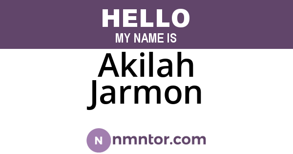 Akilah Jarmon