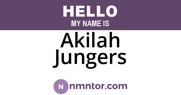 Akilah Jungers