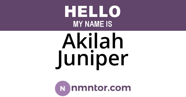 Akilah Juniper