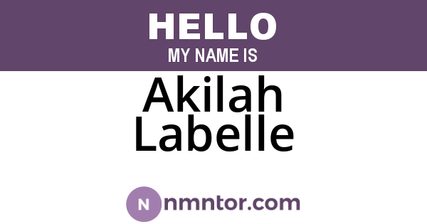 Akilah Labelle