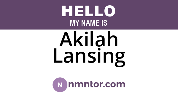 Akilah Lansing