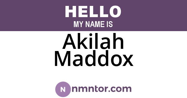 Akilah Maddox
