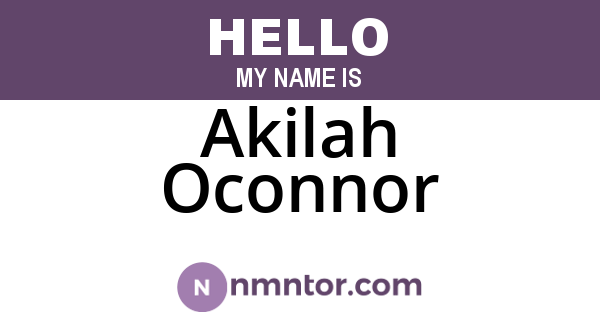Akilah Oconnor