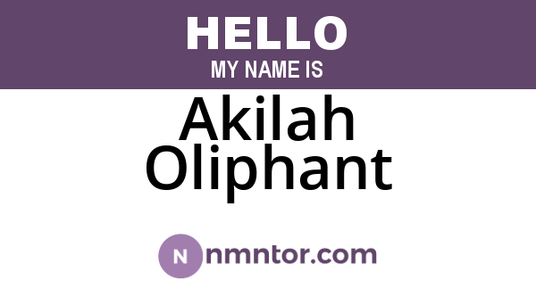 Akilah Oliphant