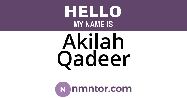 Akilah Qadeer