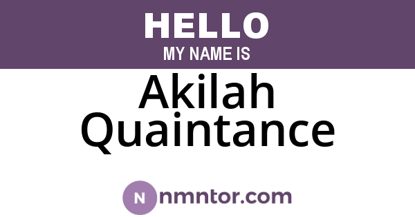 Akilah Quaintance