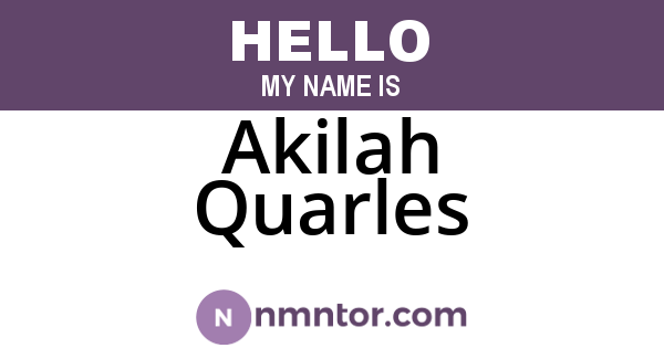 Akilah Quarles