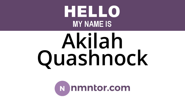 Akilah Quashnock
