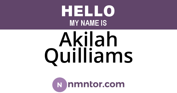 Akilah Quilliams