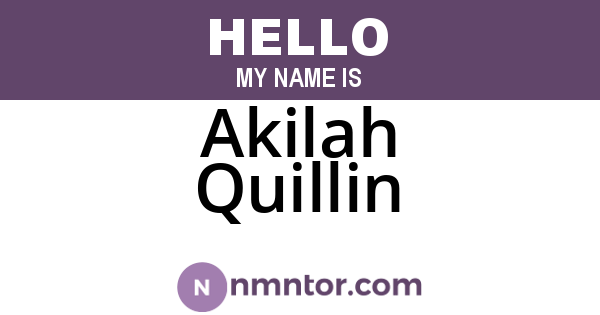 Akilah Quillin