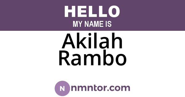 Akilah Rambo