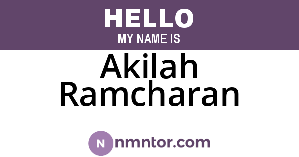 Akilah Ramcharan