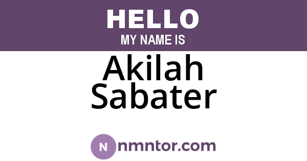 Akilah Sabater