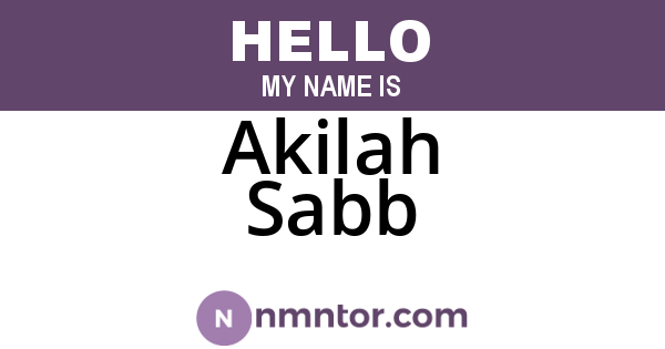 Akilah Sabb