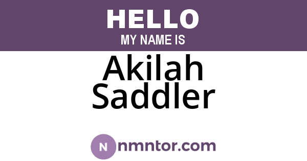 Akilah Saddler