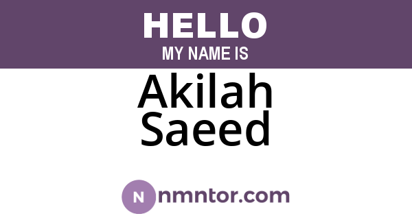 Akilah Saeed