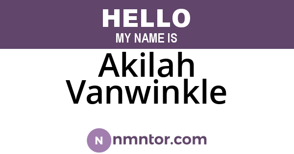 Akilah Vanwinkle