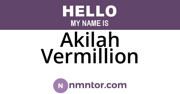 Akilah Vermillion