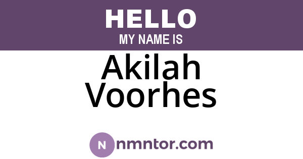 Akilah Voorhes