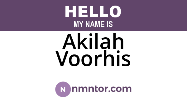 Akilah Voorhis