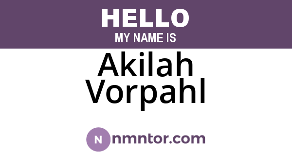 Akilah Vorpahl