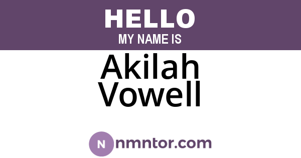 Akilah Vowell
