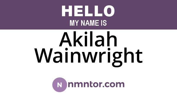 Akilah Wainwright