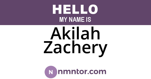 Akilah Zachery