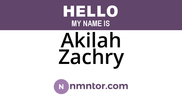 Akilah Zachry