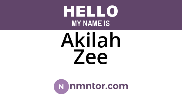 Akilah Zee