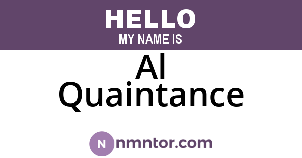 Al Quaintance