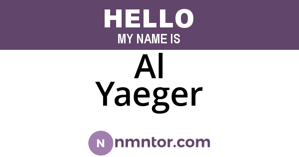 Al Yaeger