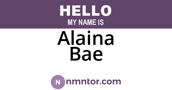 Alaina Bae