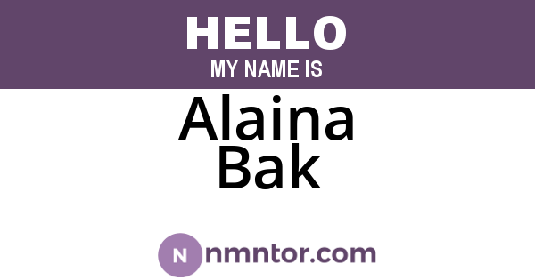 Alaina Bak