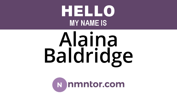 Alaina Baldridge