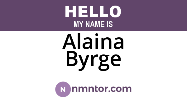 Alaina Byrge