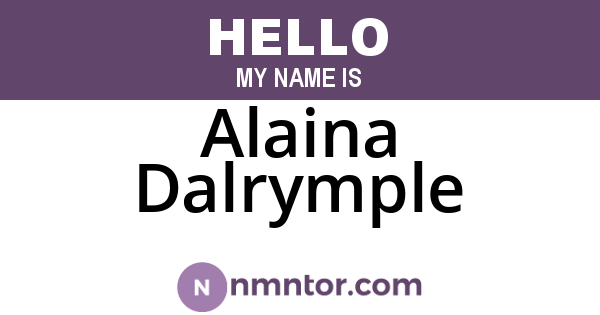Alaina Dalrymple