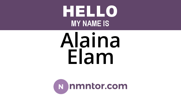 Alaina Elam