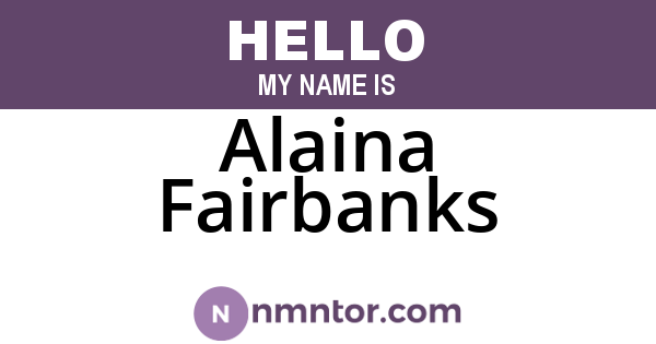 Alaina Fairbanks